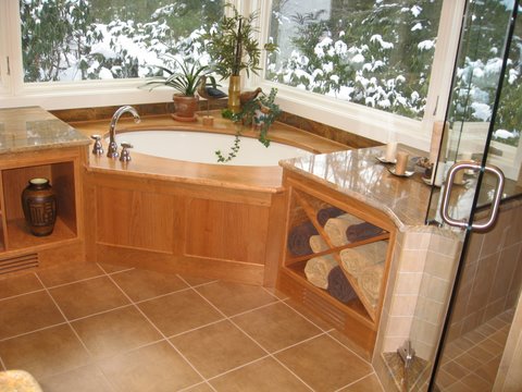 Treehouse Woodworking - Custom Design - Hot Tub Surround-Built-In Storage